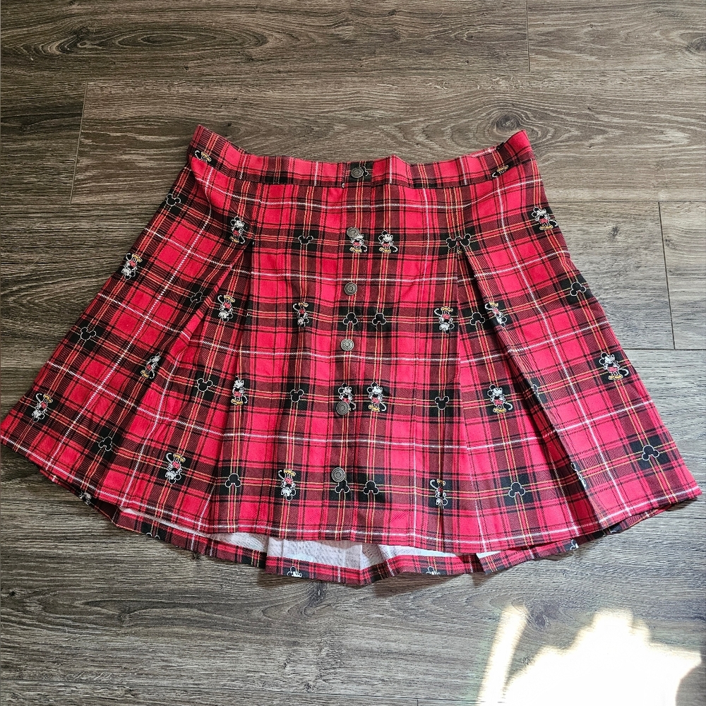 Hot Topic Mickey Mouse Plaid Skirt Sz 1 X
